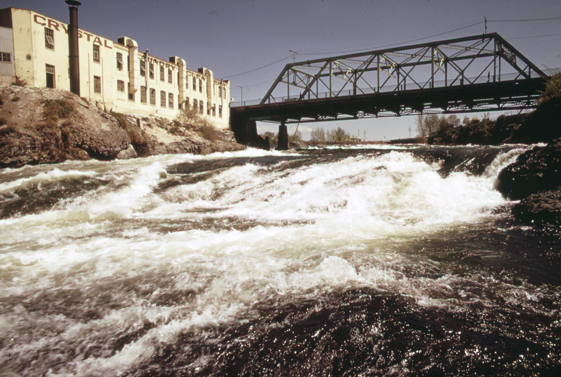 The Spokane River falls in downtown Spokane.